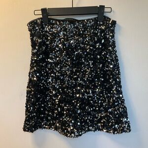 ANTHROPOLOGIE Endless Rose STRETCHED SEQUIN MINI SKIRT Size Medium